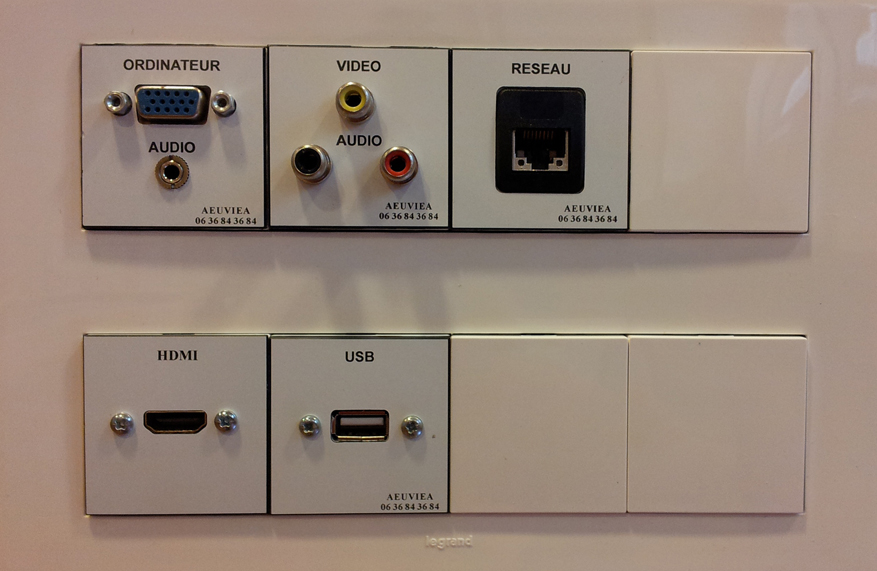 plastrons VGA HDMI USB RJ45